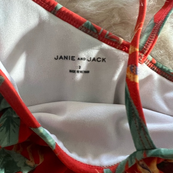 JANIE AND JACK TROPICAL JUNGLE COLD SHOULDER SWIMSUIT - Picture 2 of 3